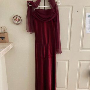 Burgundy Shimmer Bridesmaid/Prom Dress